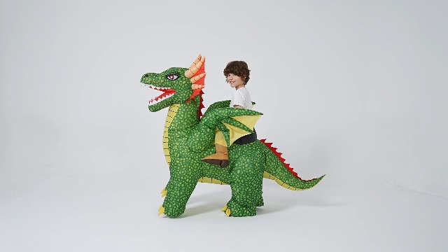 Disfraz inflable de dragón para niños Halloween miniatura 7