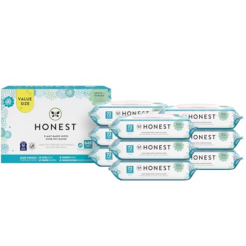Image of The Honest Company Unscented Wipes, Hypoallergenic for Sensitive Skin, EWG Verified Classic, 648 Count