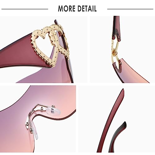 Lunettes de soleil sans monture à verres dégradés enveloppants pour une protection maximale - 4