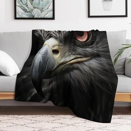 Couverture chaude et confortable lavable en machine avec motif aigle sauvage