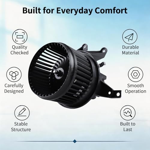 Image of HVAC Blower Motor with Fan Assembly - Compatible with Compass 2017-2021, Renegade 2015-2023 - Front Air Conditioning Heater Fan - 700351 68266039AA