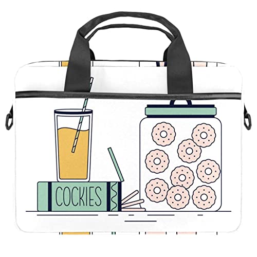 Sacoche pour ordinateur 13 pouces multicolore Cookies & Fruit Juice pour le bureau et les cours