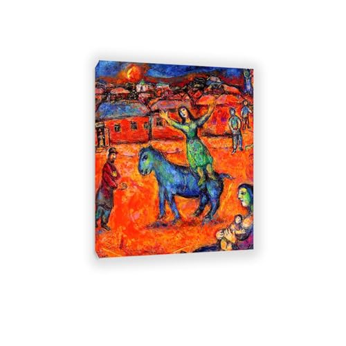 Toile giclée MOBYAT Le Village Rouge grand format avec cadre interne pour habiller un mur vide