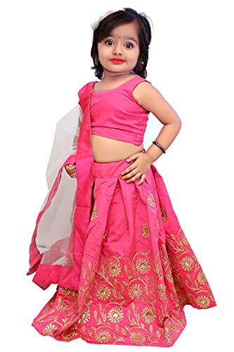 Image of Girl's Tafetta Silk Readymade Lehenga Choli
