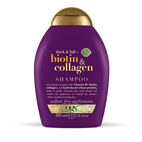 OGX Shampoing Sans Sulfate à la Biotine et au Collagène pour Épaissir les Cheveux, 385 ml Cover