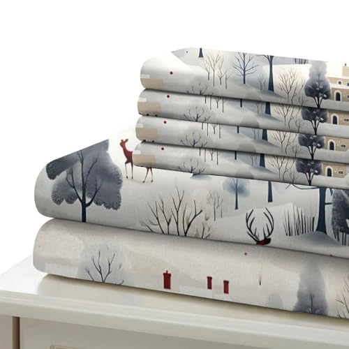 Housse de couette 140x200 microfibre paysage d'hiver - 7