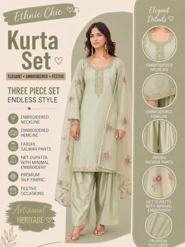 Image of Womanista Farshi Salwar Suit for Women| Farsi Kurta Set with Dupatta
