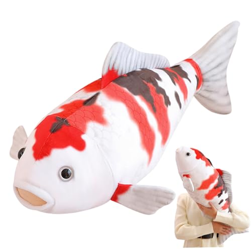 Peluche de poisson koi grand oreiller de corps doudou carpe decorative de lit