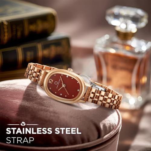 Image of Carlington Diva Series Analog Women Wrist Watches with Stainless Steel Chain Strap | Premium Fashion Watches for Ladies | CT - 105