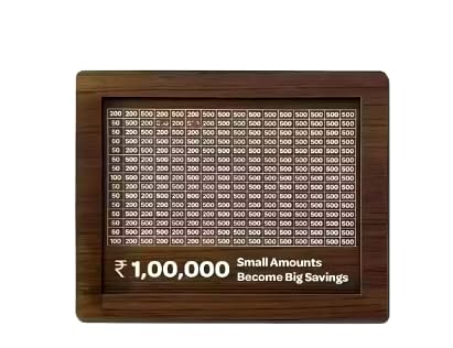 Wooden 1Lakh Savings Challenge Cash Box | Money Saving Box with Tracker | Piggy Bank for Adults & Kids | Budget Planner & Financial Goal Box | Home &...