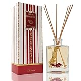 Urban Naturals Holiday Cheer Reed Diffuser Set β Cranberry, Cinnamon, Evergreen, Cedar & Smokey Wood β Made with Essential Oils β Sleek Rectangular Refillable Glass Bottle β Made in The USA