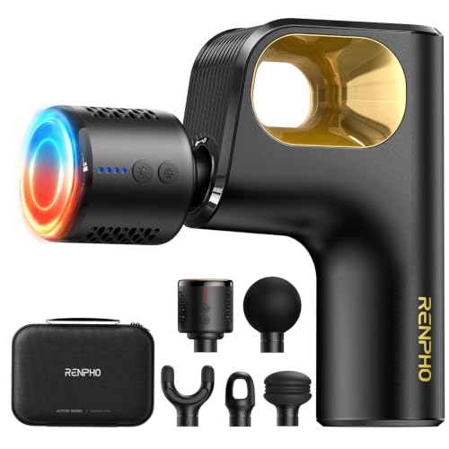 Image of RENPHO Active Mini Thermacool Massage Gun with Heat and Cold, Thumb Loop