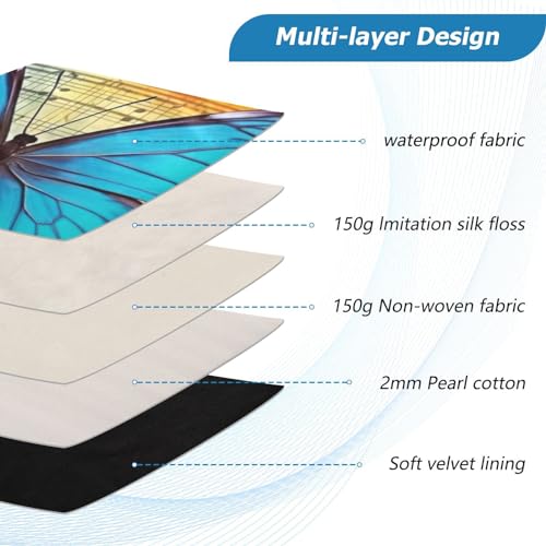 Funda para portátil con diseño de alas de mariposa azul 13-14 pulg miniatura 4