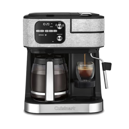 Cuisinart Coffeemaker, Coffee Center Barista Bar 4-In-1 Coffee Machine, Single-Serve Coffee, Espresso & Nespresso Capsule Compatible, 12-Cup Carafe, Silver Crystal, SS-4N1SC