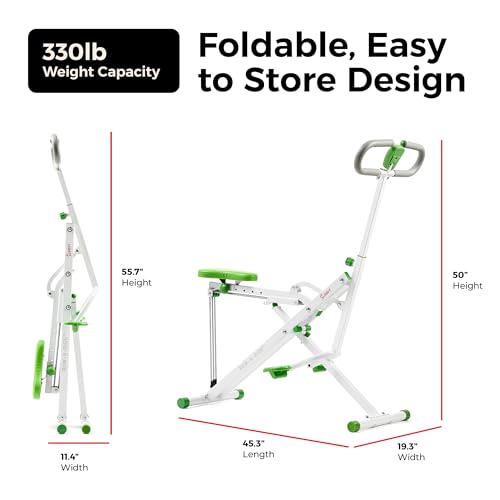 Sunny Health & FitneSunny Health & Fitness Upright Row-N-Ride® Exerciser in Green - NO. 077G - image 6