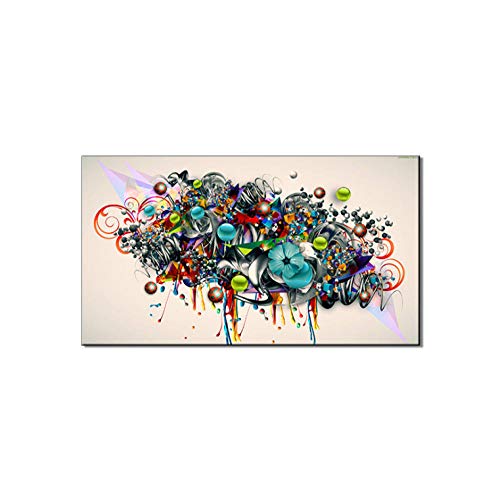 Peinture décorative abstraite peinte à la main, tableau fleur moderne sur toile