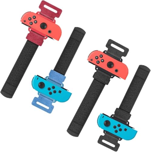 Auarte 4 Stück Armbänder für Just Dance 2025 2024 2023 2022, für Zumba Burn It Up, Verstellbarer Armbänder für Nintendo Switch/Switch OLED Dance, Armband Kompatibel mit Joy-con für Erwachsene Kinder