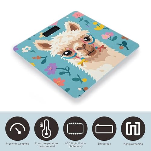 Balanza digital de baño con patrón Alpaca precisión alta miniatura 3