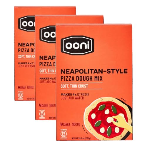 Ooni Neapolitan Style Pizza Dough Mix 25 oz (725g) - Makes 4 x 8.8 oz (250g) dough balls in 3 hours (Pack of 3)