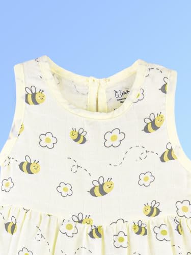 Image of Kidbea Bamboo Cotton Baby Girl Dress, Sleeveless Casual Wear Girls Frock