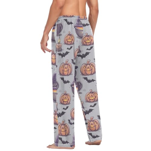 Men’s Halloween Pumpkins Pajama Pants with Pockets, Comfortable Lounge Sleep Bottoms#289 5