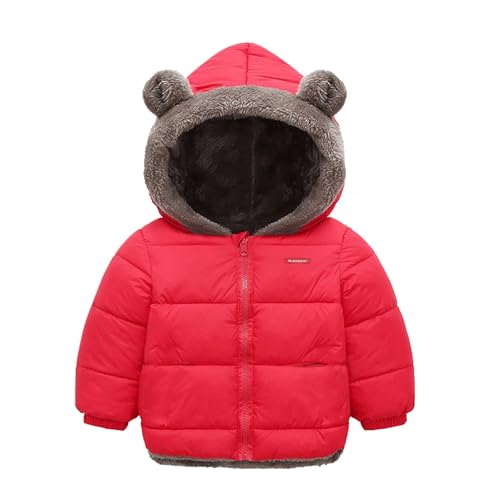 LOIJMK Abrigo de invierno para niños con orejas de oso con capucha con chaqueta de bolsillo de doble cara desgaste espesar a prueba de viento cremallera caliente ropa de abrigo que tuvieron que ir a