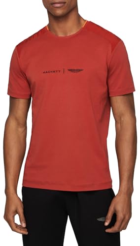Hackett London T-Shirt Am Hybrid Tee pour Homme, Orange (Orange brûlé)., L