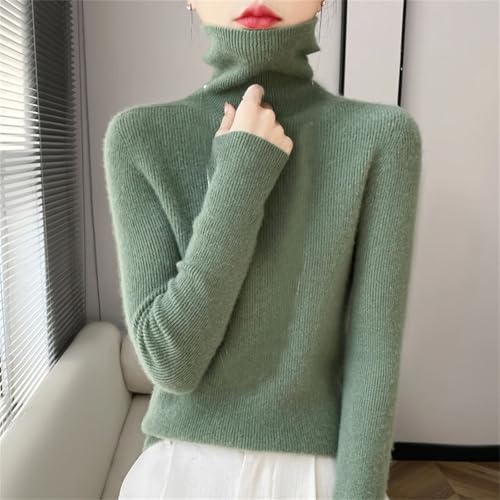 Cashmere Turtleneck Sweater for Women - Solid White Casual3