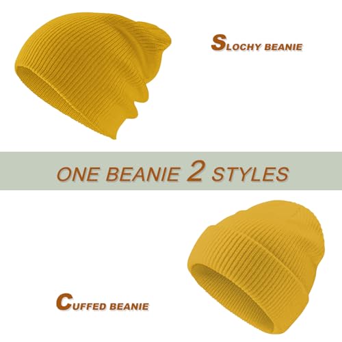 Image of Rosoz Unisex Beanie Winter Knitted Skull Cuffed Soft Warm Hat for Men /Women Slouchy Ski Watch Cap