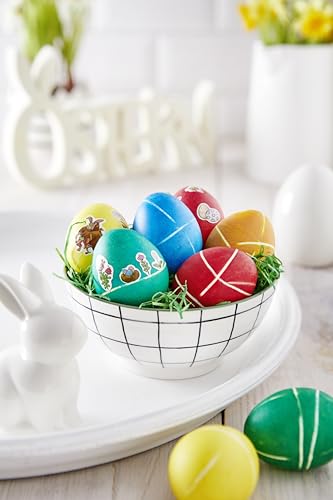 Heitmann Eierfarben - Muster-Färberei - 5 flüssige Eierfarben in Gelb, Pink, Grün, Violett und Blau + Schablonen