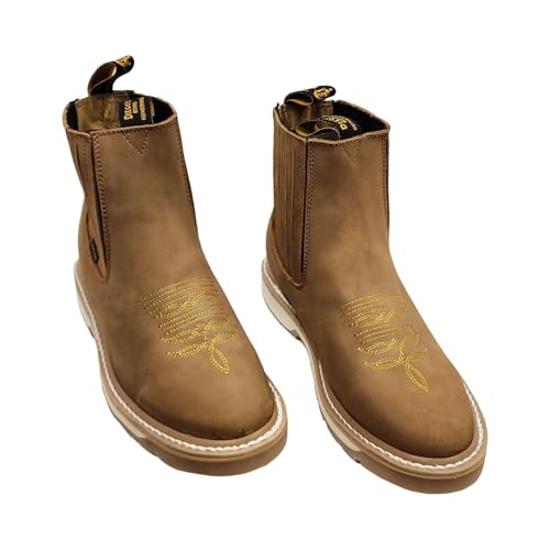 Botines de Trabajo Men's Genuine Cowhide Leather Short Ankle Western Work Boots with Wolverine Sole2