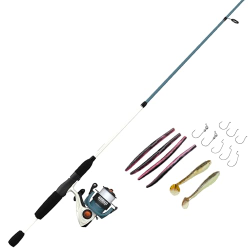 Combo telescópico Zebco Custom-Z Spinning 30 mediano de 2 piezas con aparejos Strike King