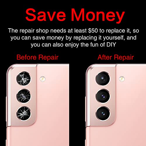 2Pcs Galaxy S21 / S21+ Back Rear Camera Lens Glass Replacement, Asdawn Back Lens Glass For Samsung Galaxy S21 / S21 Plus All Carriers With Free Lens Film + Installation Manual + Repair Tool Set #TOP3