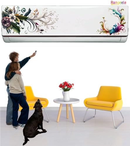 Image of '3D Nature Colorful Splash flower Multi'' AC Sticker (96 cm x30 cmx 24 cm)