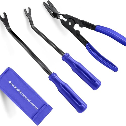 3-Piece Set of Tools for car Door Panels, Interior, Dashboard, and Plastic Fasteners, as Well as a Set of Tools for disassembling, Prying, and Repairing car Interior Rivets