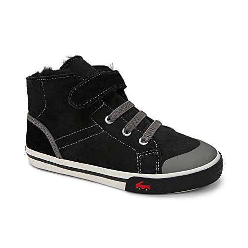 See Kai Run, Devon High Top Sneakers For Kids, Black Shearling, 2.5Y #TOP1