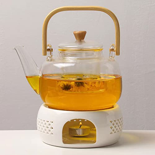 Auxmeware - Ceramic Teapot Warmer, Tea Warmer For Teapot, White #TOP2