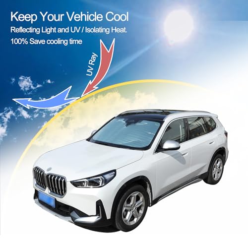 Windshield Sunshade for BMW X1 X2 U11 U10 2023-2025 Front Window Sun Shade Foldable Reflective Sun Visor Custom Sunscreen UV Blocker Privacy Protector HeatShield Keep Your Car Cooler by Qiosreui - Image 7