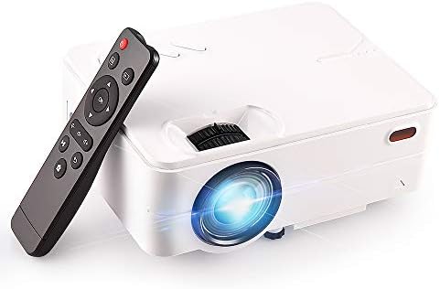 Mini Projector, Movie Portable Projector, Smartphone Video Projector 1080P Supported 200" Display, 55,000 Hours Led, Compatible with Laptop/TV Stick/HDMI/VGA/USB/DVD/PS4 for Home Entertainment
