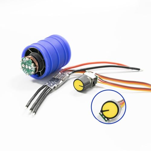 NiuLumea Motor CC sin escobillas de alta velocidad de 12 V con placa de control de 110.000 RPM y 20 A, motor turbofan de bajo voltaje, aplicaciones industriales