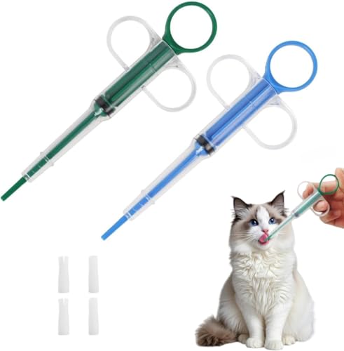 Heyumybit Jeringa de Silicona para Mascotas,2 Piezas Dispensador De Pastillas