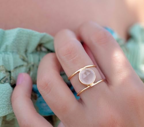Bijoux en Or 18 carats bague femme coquille de mer ronde style bohème chic