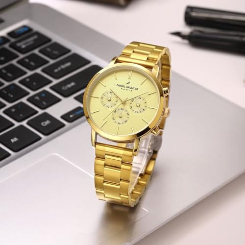 Image of Daniel Hechter Paris Wagram Collection Chronograph Watch for Men with Round Dial, Quartz Movement, Three Sub-Dials and Stainless Steel Strap - DHM1051