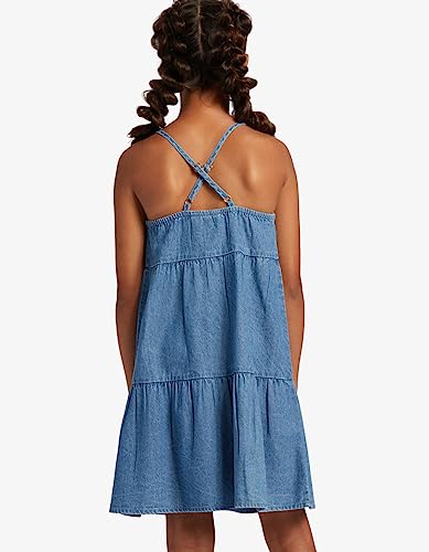 Roxy Girls' Cool For The Summer Denim Dress (Big Kid) Medium Blue 142