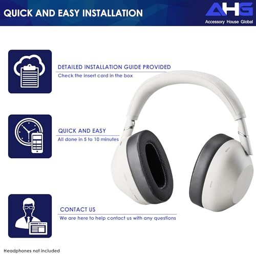 AHG Accessory House Global wh-1000xm6 Cooling Gel Reemplazo Almohadillas para Auriculares Compatible con Sony WH-1000XM6, Almohadillas Extra Gruesas, Malla Transpirable, Gel Frío, Fácil Instalación miniatura 6