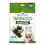 WHIMZEES Wellness Freshzees Dog Dental Treats, Natural Chews, Small Size Stick, (28 Count)