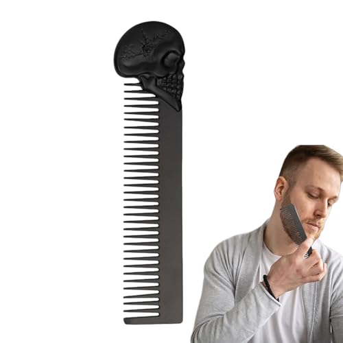 Peine para barba para hombre, peine de aceite retro para peinar el cabello y moldear el bigote, diseño ergonómico portátil para uso al aire libre, hogares y peluquerías, cabello fino o adelgazante