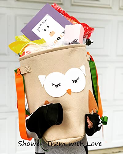 Kids’ Collapsible Laundry & Toy Basket – Felt Baby Hamper With Strong Handles & Cute Design – Kids & Baby Laundry Basket For Boys & Girls, Storage, Organization, Woodland Nursery By Sannomiya - Owl #TOP3