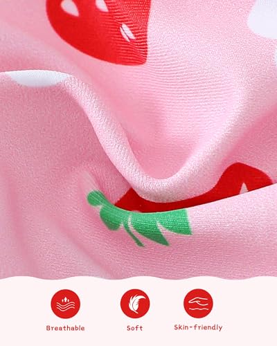 Mioglrie Toddler Swimsuit Girl 12-18 Months Toddler Bathing Suit Two Piece Red Strawberry Tankini Baby Girl'S Swimwear Summer Beach Bikini Hat Outfits Set thumb #3