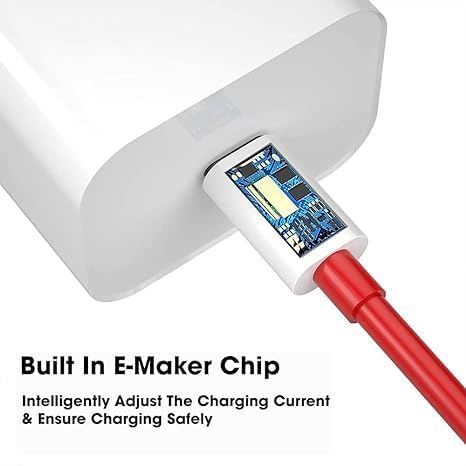 Image of ‎Original Warp Charge 65W Cable Compatible with One Plus Nord /Nord 2 / Nord C Charging Cable Replacement, 65W [10V~6.5A] Type-C to Type-C Warp Charger Adapter Cable-Red (fast67)